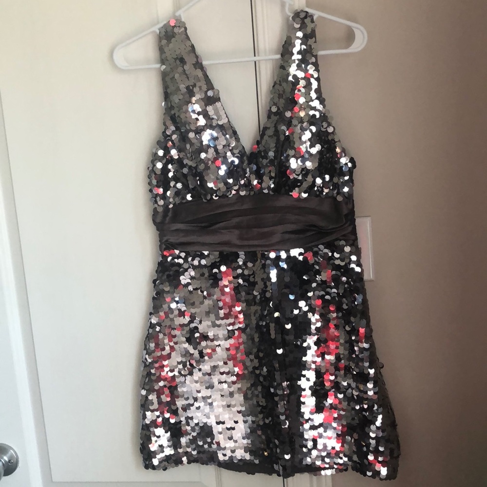 A sequin dress